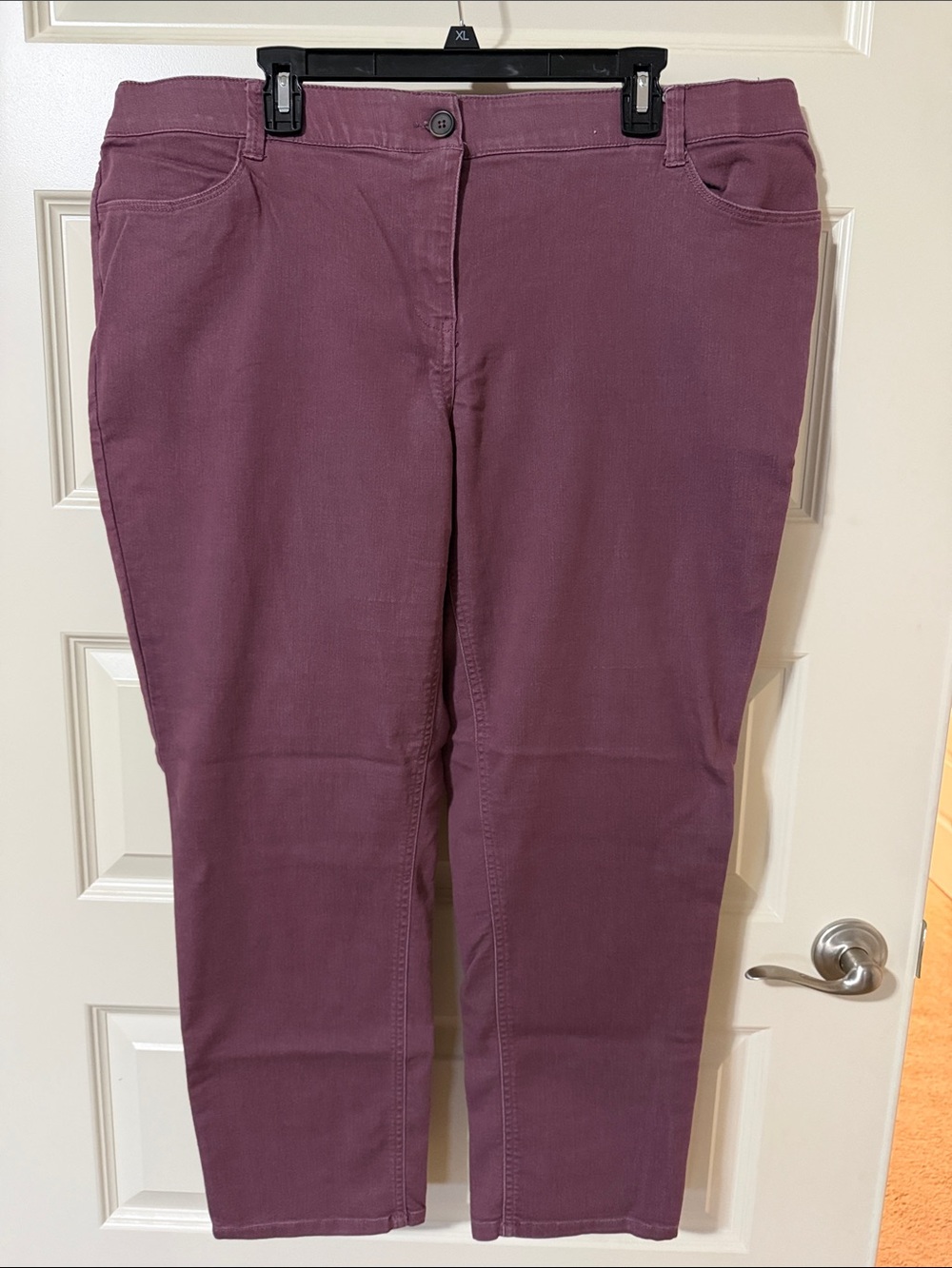High-Rise Pants in Deep Mauve